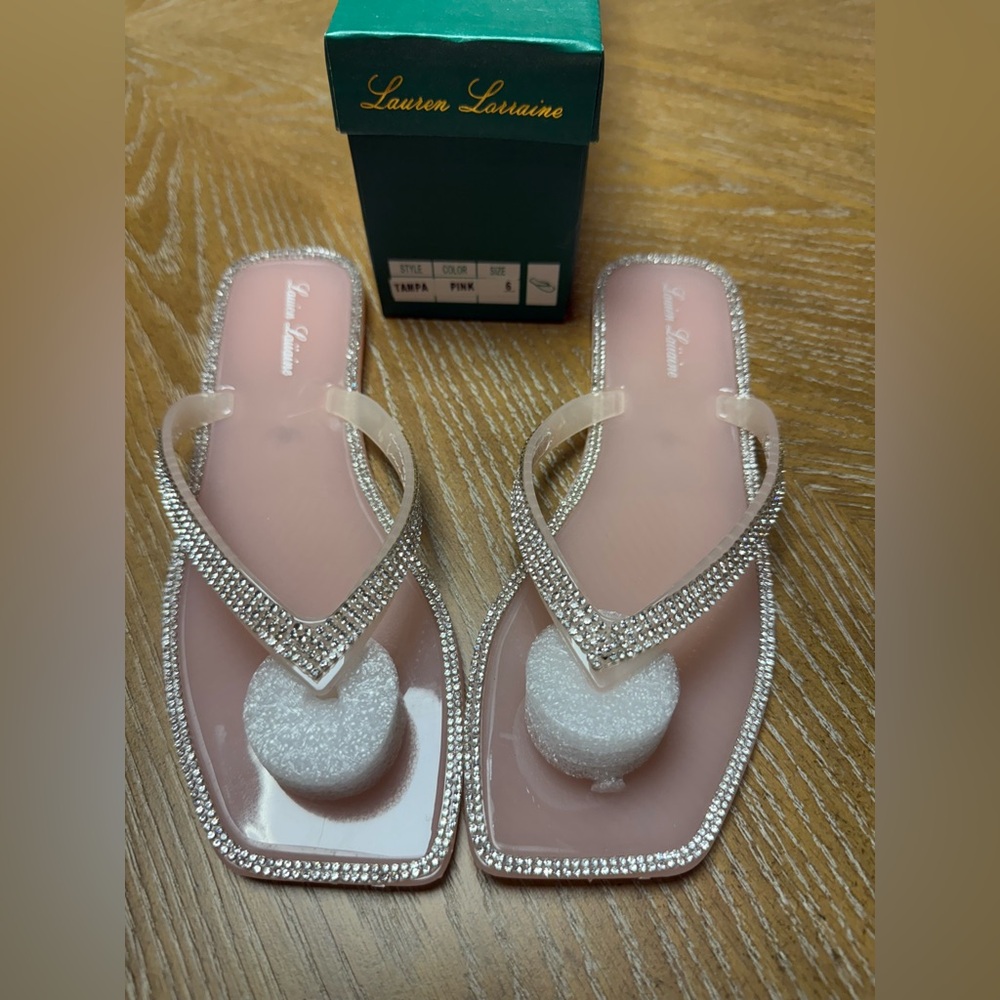 Lorenzo Pink Rhinestone Sandals
